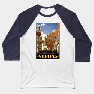 Verona, Italy - Vintage Travel Poster Design Baseball T-Shirt